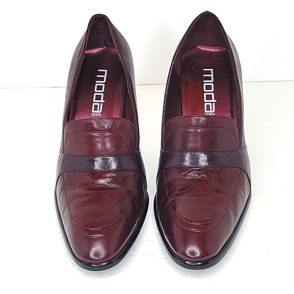 MODA SPANA Leather HIGH Heel Pumps Slip-on Loafer 7M - Picture 3 of 15